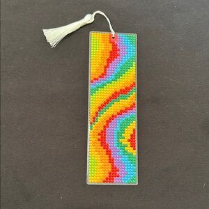Rainbow Wave Beaded Bookmark with Tassel
